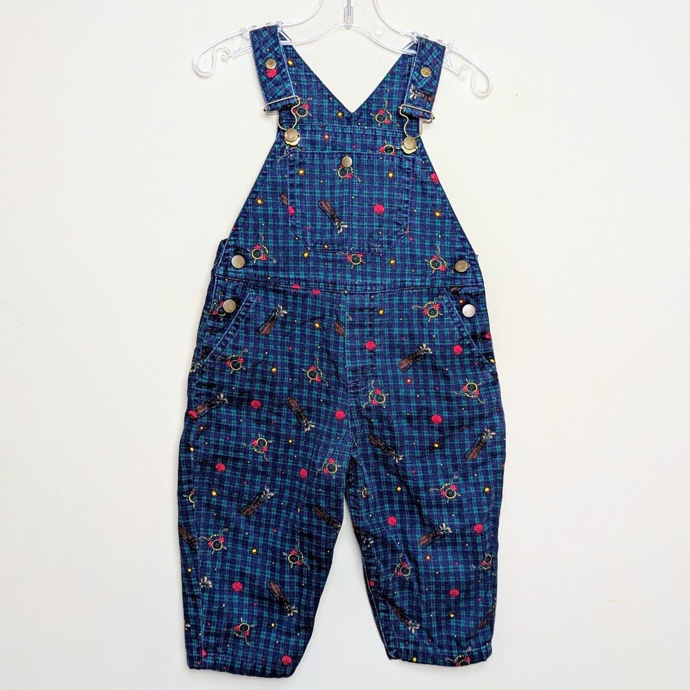 Vintage 90s Gymboree Golf Sports All Over Print Rainbow Tag Overalls 6-12 Months